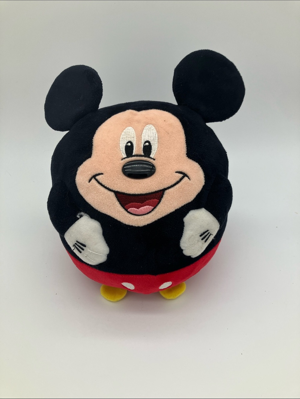 Disney TY Beanie Ballz Mickey Mouse Round Weighted Plush Soft Stuffed Animal Toy